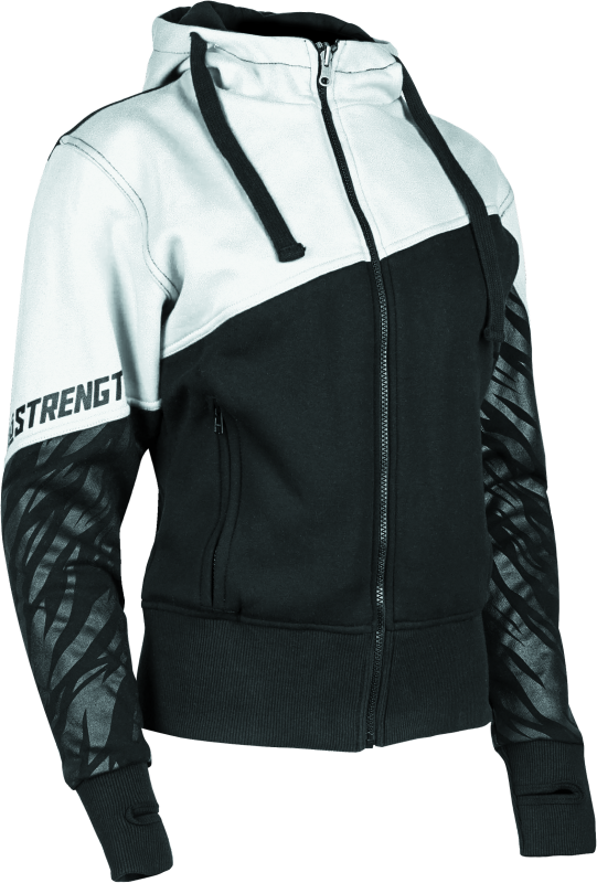 Speed and Strength Cat Outa Hell Hoody White/Black Womens - Large - Bull Strap