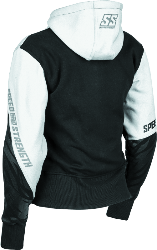 Speed and Strength Cat Outa Hell Hoody White/Black Womens - XS - Bull Strap