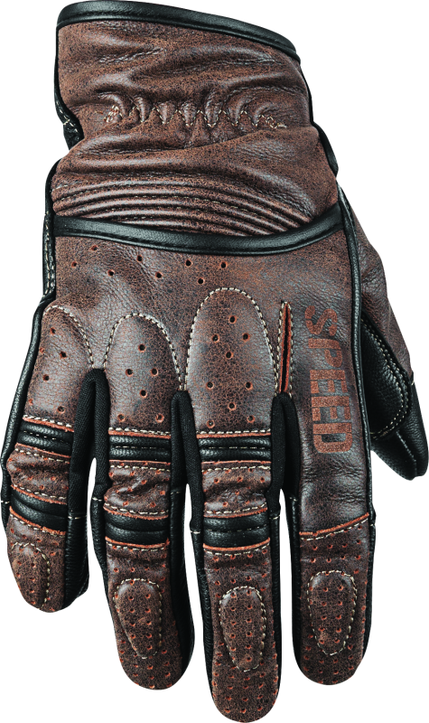 Speed and Strength Rust and Redemption Leather Gloves Brown - 2XL - Bull Strap
