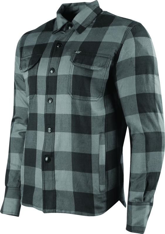 Speed and Strength True Grit Armored Moto Shirt Grey - Medium - Bull Strap