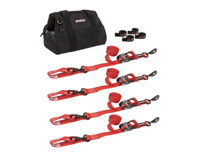 SpeedStrap 1 1/2In UTV Tie-Down Kit - Red - Bull Strap