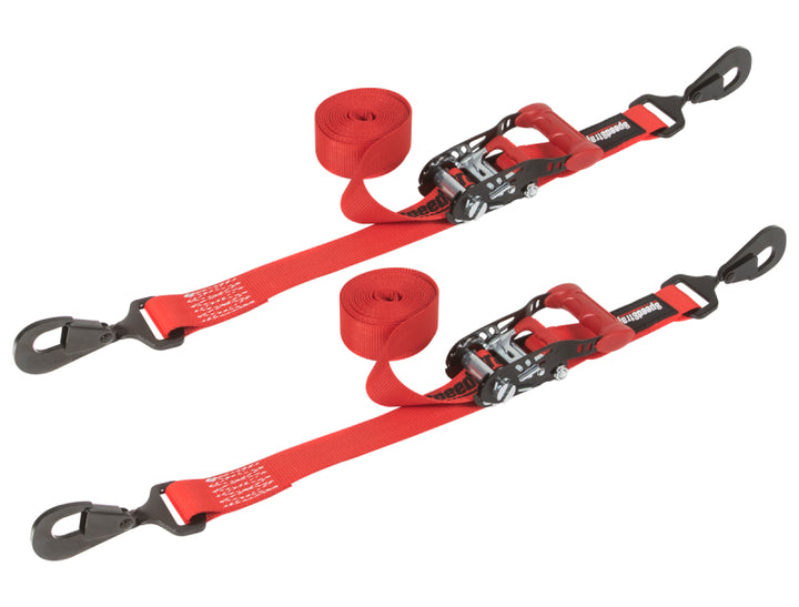 SpeedStrap 1 1/2In x 10Ft Ratchet Tie-Down (2 Pack) - Red - Bull Strap