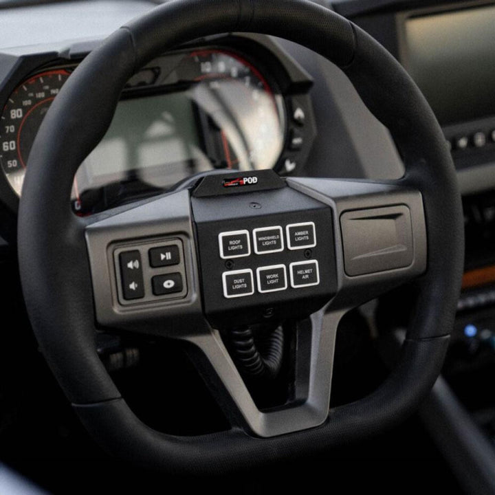 Spod 22-24 Polaris RZR SourceLT/Mini6 Steering Wheel Mount Kit - Bull Strap