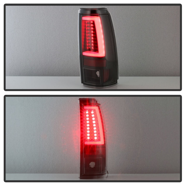 Spyder 03-06 Chevy Silverado - (Does Not Fit Stepside) LED Tail Lights - All Black ALT-YD-CS03V2-LED - Bull Strap