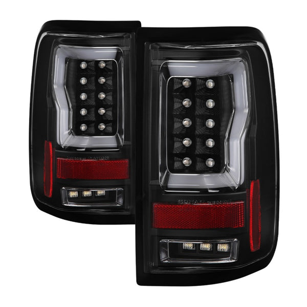 Spyder 04-08 Ford F-150 Projector Tail Lights - Light Bar DRL LED - Black ALT-YD-FF15004V2-LBLED-BK - Bull Strap