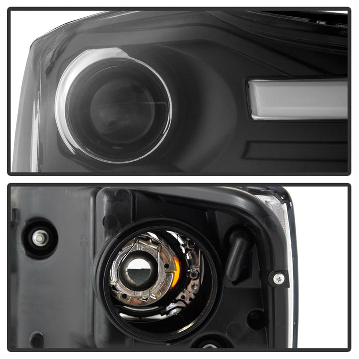 Spyder 04-15 Nissan Titan / 04-07 Nissan Armada V2 Projector Headlights - Black PRO-YD-NTI04-DRL-BK - Bull Strap