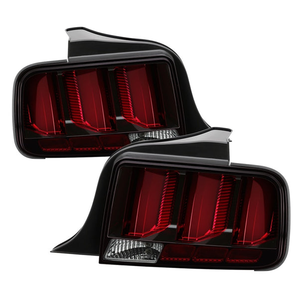 Spyder 05-09 Ford Mustang (Red Light Bar) LED Tail Lights - Black ALT-YD-FM05V3-RBLED-BK - Bull Strap