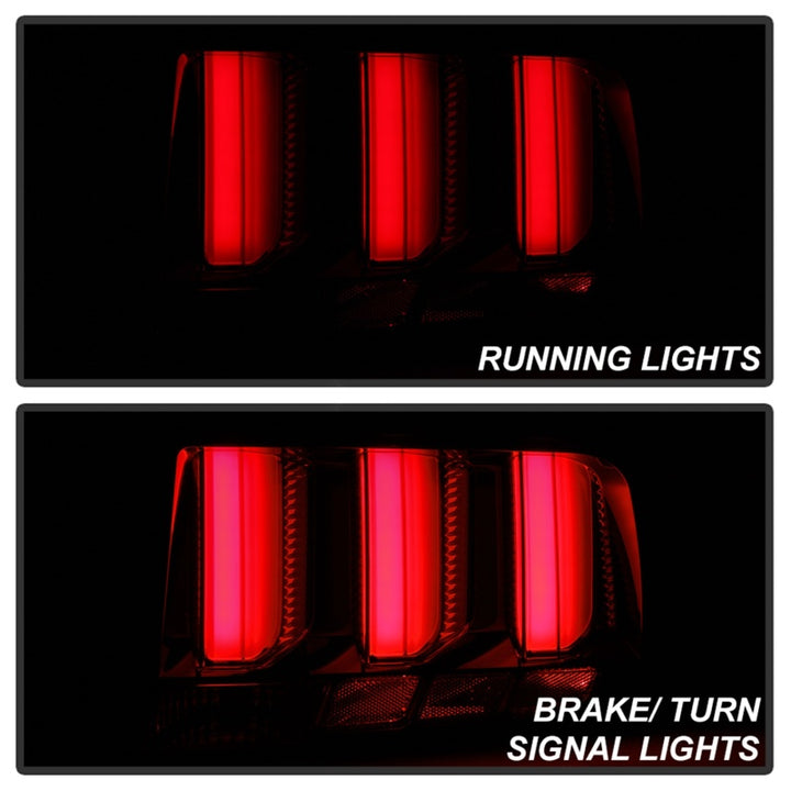 Spyder 05-09 Ford Mustang (Red Light Bar) LED Tail Lights - Black ALT-YD-FM05V3-RBLED-BK - Bull Strap