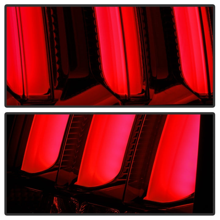 Spyder 05-09 Ford Mustang (Red Light Bar) LED Tail Lights - Black ALT-YD-FM05V3-RBLED-BK - Bull Strap