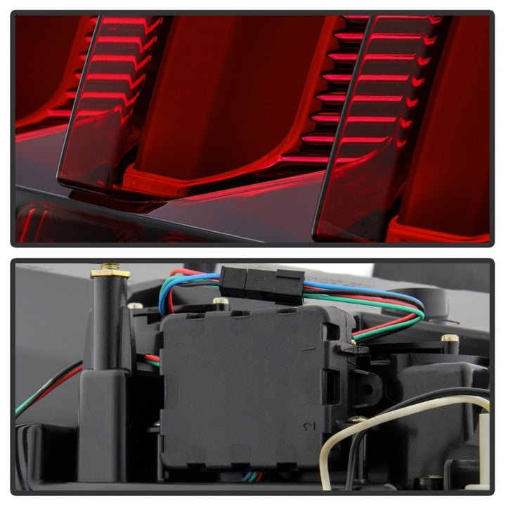 Spyder 05-09 Ford Mustang (Red Light Bar) LED Tail Lights - Black ALT-YD-FM05V3-RBLED-BK - Bull Strap