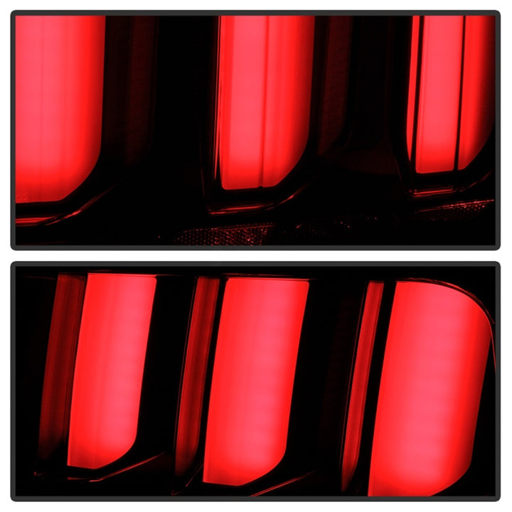 Spyder 05-09 Ford Mustang (White Light Bar) LED Tail Lights - Black ALT-YD-FM05V3-LED-BK - Bull Strap