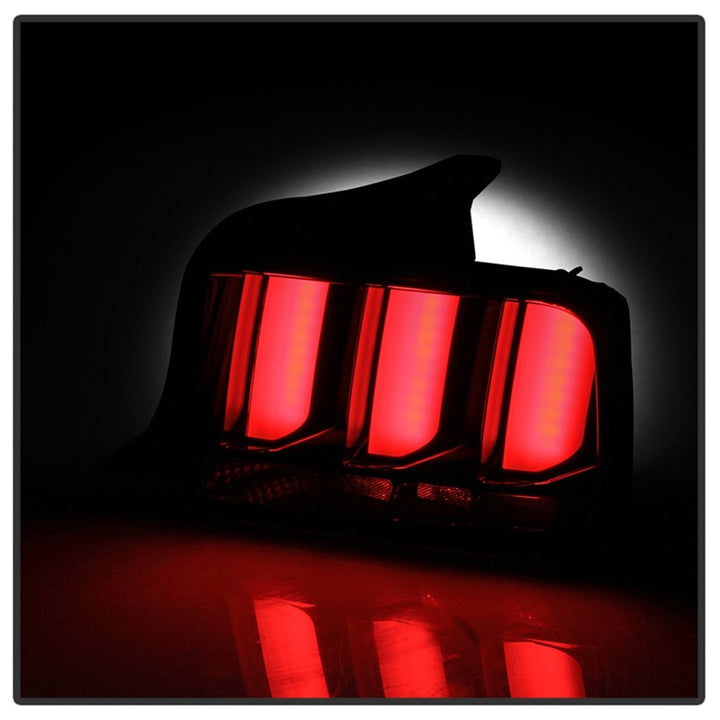 Spyder 05-09 Ford Mustang (White Light Bar) LED Tail Lights - Black ALT-YD-FM05V3-LED-BK - Bull Strap