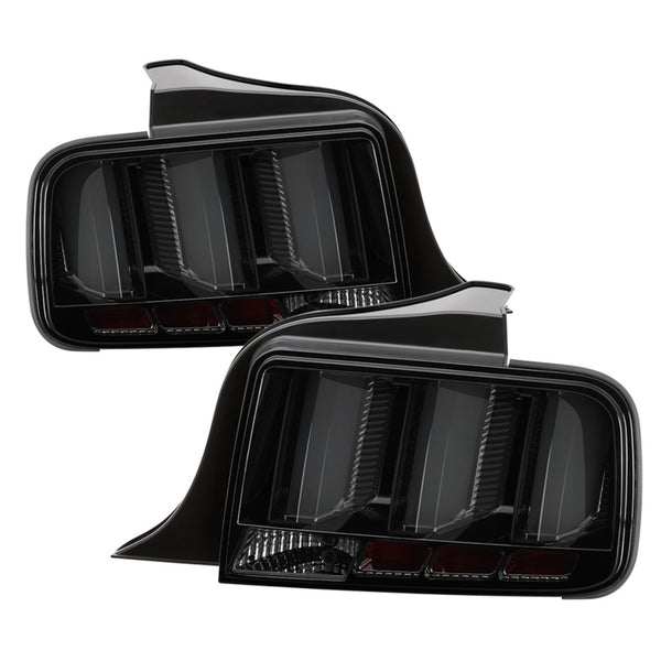 Spyder 05-09 Ford Mustang (White Light Bar) LED Tail Lights - Smoke ALT-YD-FM05V3-LED-SM - Bull Strap