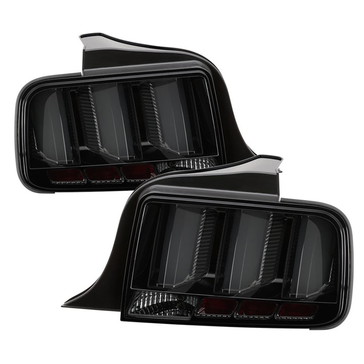 Spyder 05-09 Ford Mustang (White Light Bar) LED Tail Lights - Smoke ALT-YD-FM05V3-LED-SM - Bull Strap