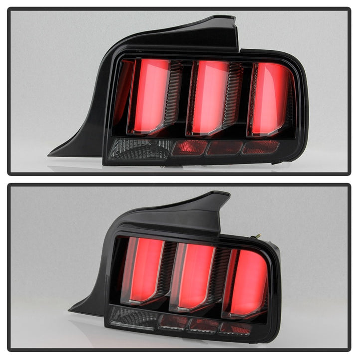 Spyder 05-09 Ford Mustang (White Light Bar) LED Tail Lights - Smoke ALT-YD-FM05V3-LED-SM - Bull Strap