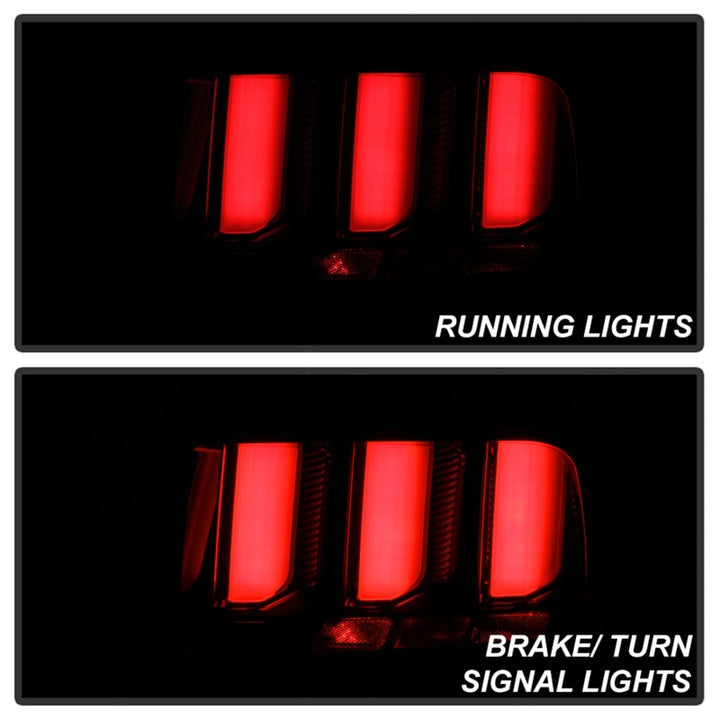 Spyder 05-09 Ford Mustang (White Light Bar) LED Tail Lights - Smoke ALT-YD-FM05V3-LED-SM - Bull Strap