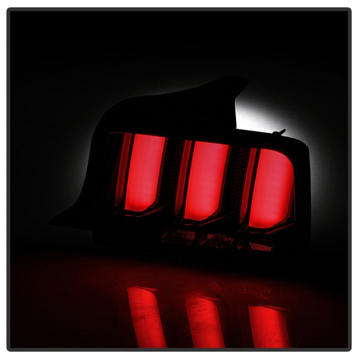 Spyder 05-09 Ford Mustang (White Light Bar) LED Tail Lights - Smoke ALT-YD-FM05V3-LED-SM - Bull Strap