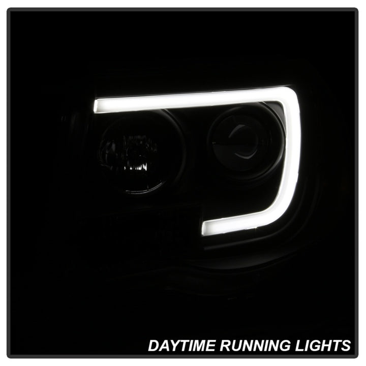 Spyder 05-11 Toyota Tacoma Ver 2 Proj Headlights - Light Bar DRL - Black Smoke PRO-YD-TT05V2-LB-BSM - Bull Strap