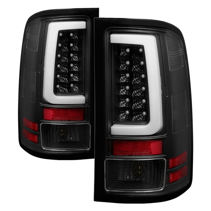 Spyder 07-13 GMC Sierra 1500 V2 Light Bar LED Tail Lights - Black (ALT-YD-GS07V2-LBLED-BK) - Bull Strap