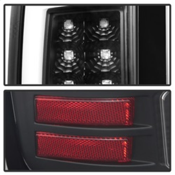 Spyder 07-13 GMC Sierra 1500 V2 Light Bar LED Tail Lights - Black (ALT-YD-GS07V2-LBLED-BK) - Bull Strap
