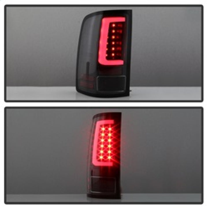 Spyder 07-13 GMC Sierra 1500 V2 Light Bar LED Tail Lights - Black (ALT-YD-GS07V2-LBLED-BK) - Bull Strap