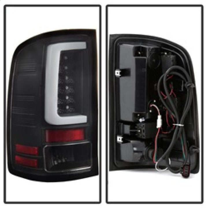 Spyder 07-13 GMC Sierra 1500 V2 Light Bar LED Tail Lights - Black (ALT-YD-GS07V2-LBLED-BK) - Bull Strap