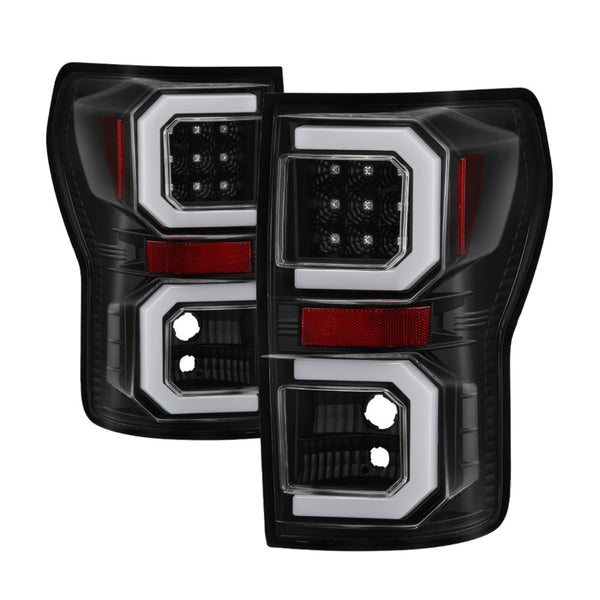 Spyder 07-13 Toyota Tundra V2 Light Bar LED Tail Lights - Black ALT-YD-TTU07V2-LB-BK - Bull Strap