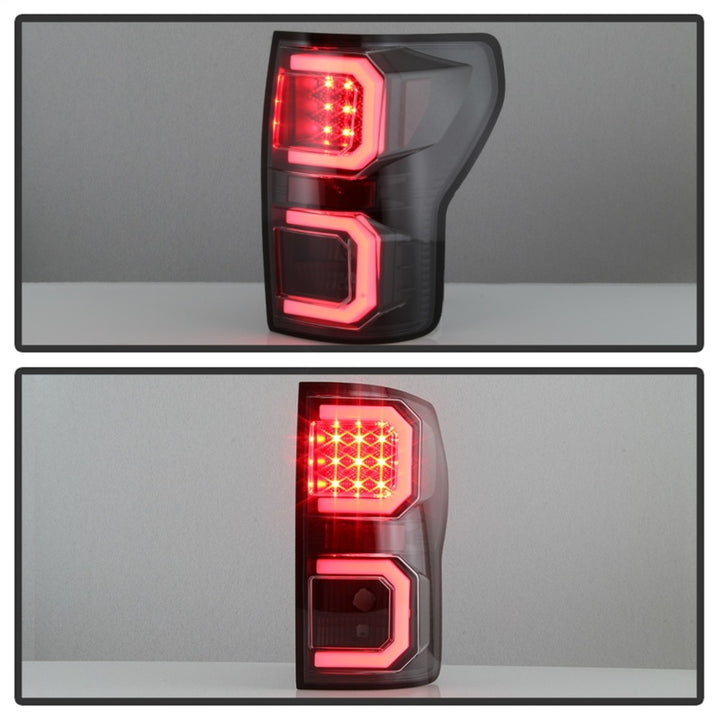 Spyder 07-13 Toyota Tundra V2 Light Bar LED Tail Lights - Black ALT-YD-TTU07V2-LB-BK - Bull Strap