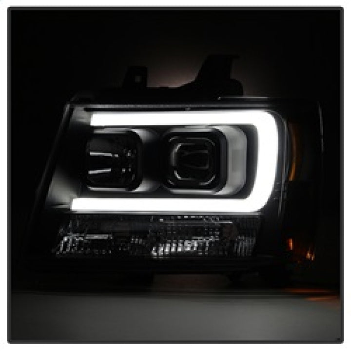 Spyder 07-14 Chevy Suburban/1500/2500/Tahoe V2 Projector Headlights Blk PRO-YD-CSUB07V2-DRL-BK - Bull Strap