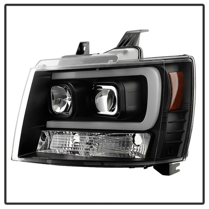 Spyder 07-14 Chevy Suburban/1500/2500/Tahoe V2 Projector Headlights Blk PRO-YD-CSUB07V2-DRL-BK - Bull Strap