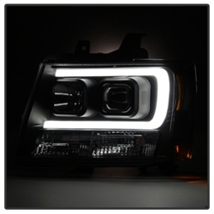 Spyder 07-14 Chevy Suburban/1500/2500/Tahoe V2 Projector Headlights Blk PRO-YD-CSUB07V2-DRL-BK - Bull Strap