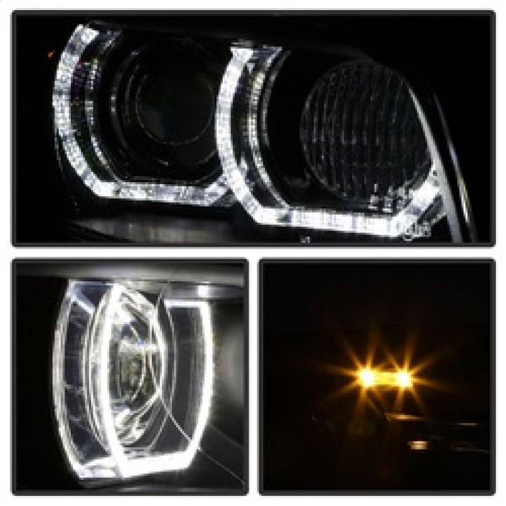 Spyder 08-10 BMW F92 3 Series Projector Headlights - LED DRL - Black (PRO-YD-BMWE9208-DRL-BK) - Bull Strap