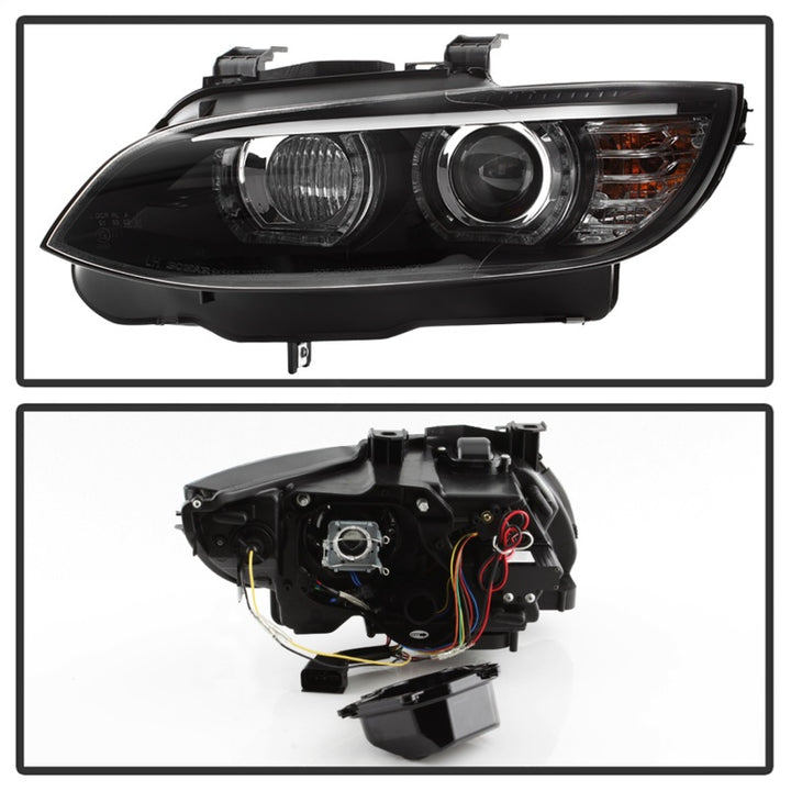 Spyder 08-10 BMW F92 3 Series Projector Headlights - LED DRL - Black (PRO-YD-BMWE9208-DRL-BK) - Bull Strap