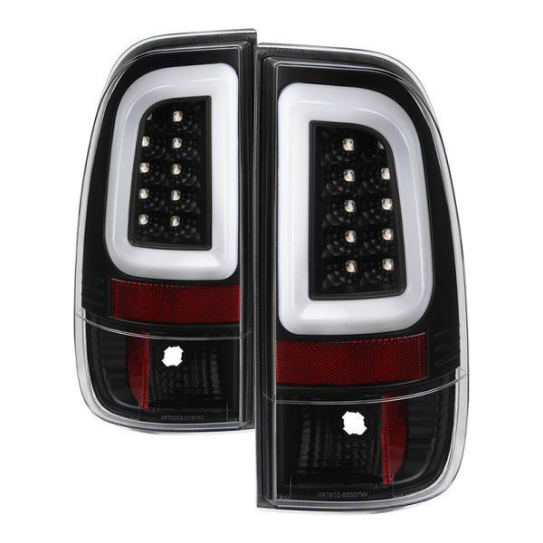 Spyder 08-16 Ford Super Duty F-250 V3 Light Bar LED Tail Lights - Black (ALT-YD-FS07V3-LBLED-BK) - Bull Strap