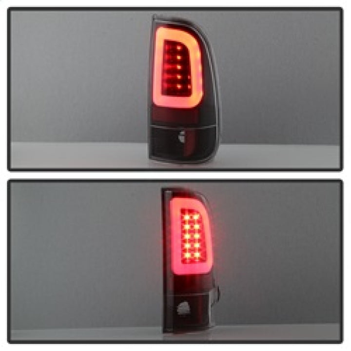 Spyder 08-16 Ford Super Duty F-250 V3 Light Bar LED Tail Lights - Black (ALT-YD-FS07V3-LBLED-BK) - Bull Strap