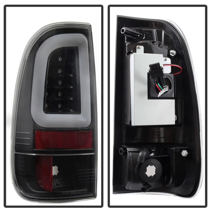 Spyder 08-16 Ford Super Duty F-250 V3 Light Bar LED Tail Lights - Black (ALT-YD-FS07V3-LBLED-BK) - Bull Strap