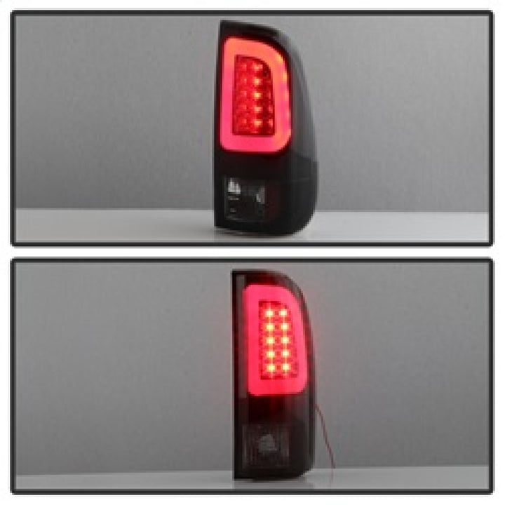 Spyder 08-16 Ford Super Duty F-250 V3 Light Bar LED Tail Lights - Blk Smoke ALT-YD-FS07V3-LBLED-BSM - Bull Strap