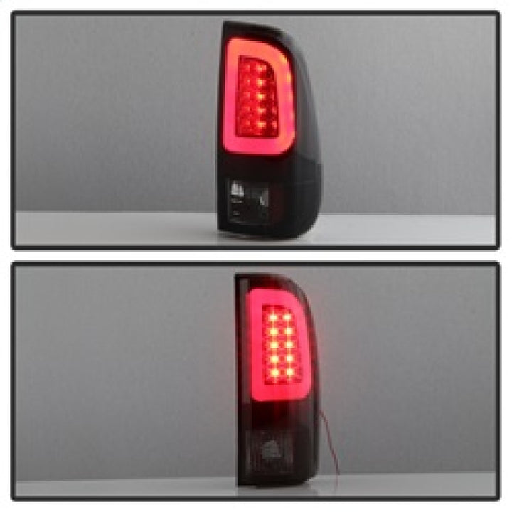 Spyder 08-16 Ford Super Duty F-250 V3 Light Bar LED Tail Lights - Blk Smoke ALT-YD-FS07V3-LBLED-BSM - Bull Strap