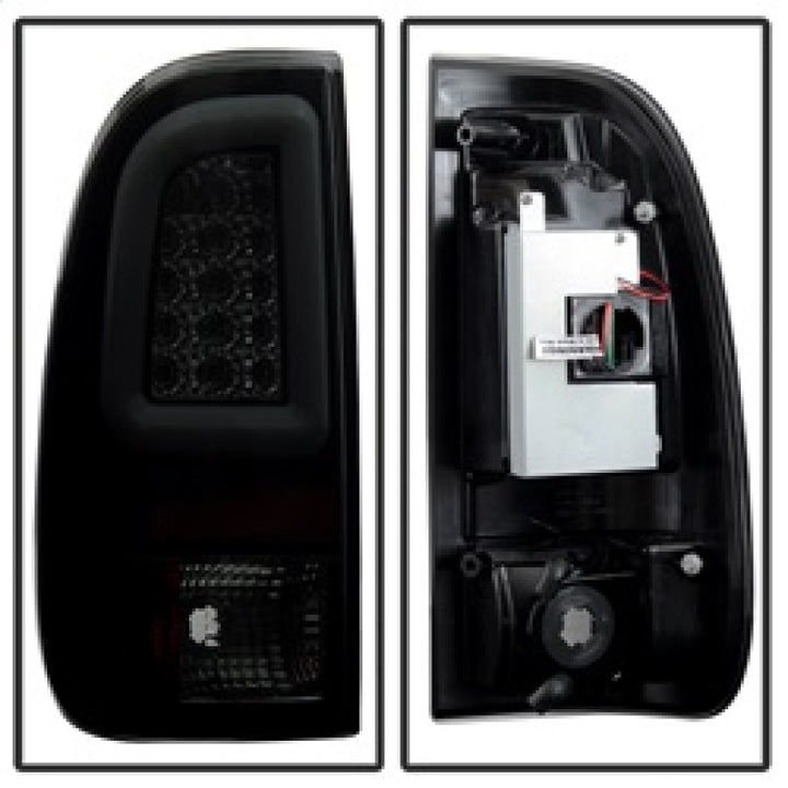 Spyder 08-16 Ford Super Duty F-250 V3 Light Bar LED Tail Lights - Blk Smoke ALT-YD-FS07V3-LBLED-BSM - Bull Strap