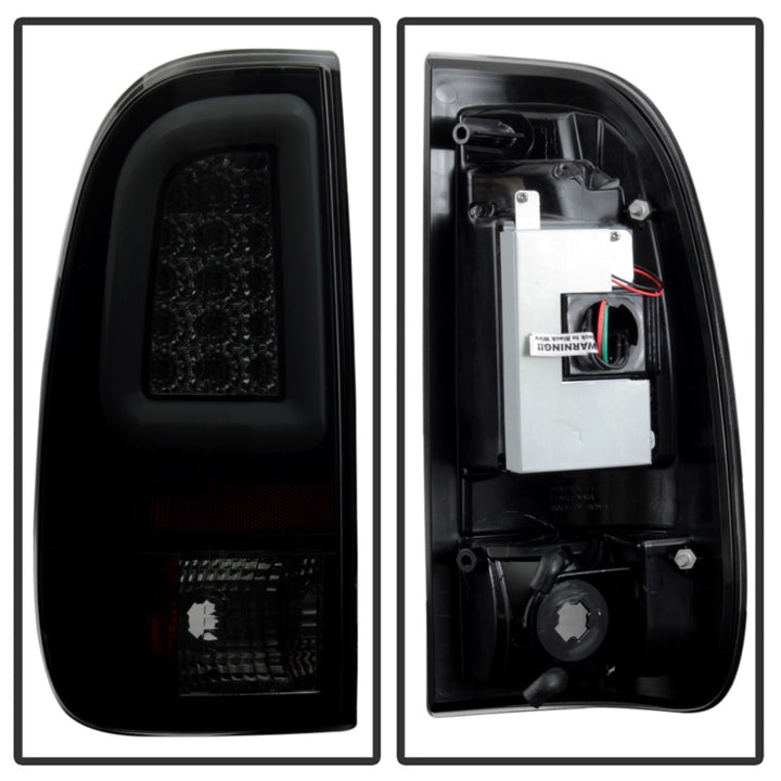 Spyder 08-16 Ford Super Duty F-250 V3 Light Bar LED Tail Lights - Blk Smoke ALT-YD-FS07V3-LBLED-BSM - Bull Strap