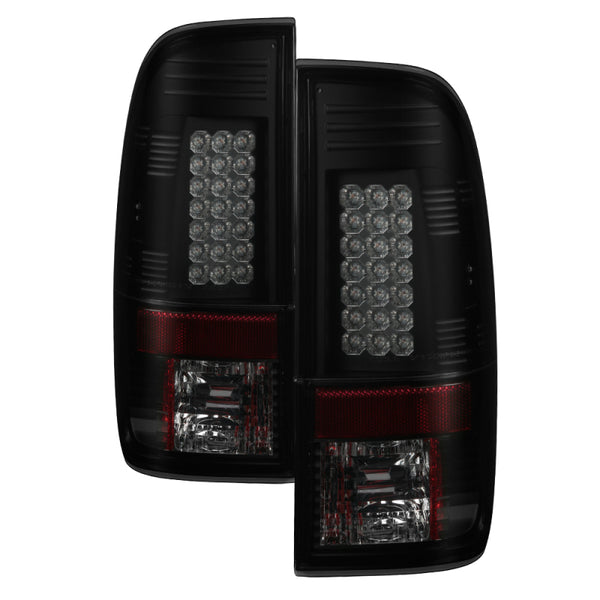 Spyder 08-16 Ford Super Duty LED Tail Lights Black Smoke ALT-YD-FS07-LED-BSM - Bull Strap