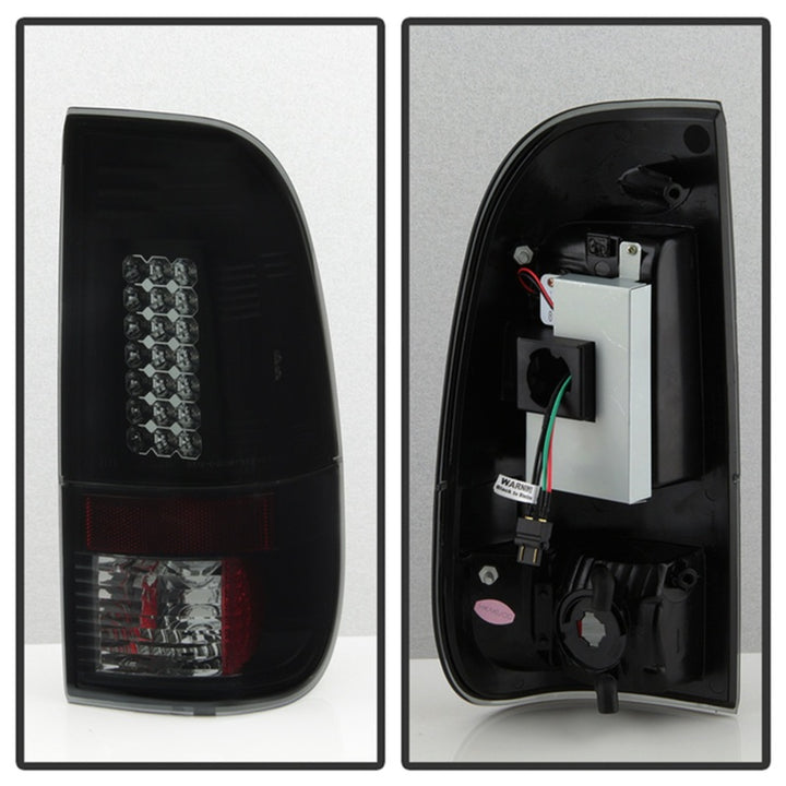 Spyder 08-16 Ford Super Duty LED Tail Lights Black Smoke ALT-YD-FS07-LED-BSM - Bull Strap