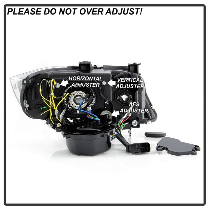 Spyder 09-12 BMW E90 3-Series 4DR Projector Headlights Halogen - LED - Black - PRO-YD-BMWE9009-BK - Bull Strap