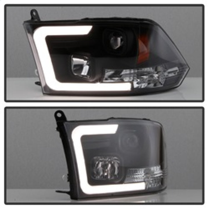 Spyder 09-16 Dodge Ram 1500 Version 2 Headlights Light Bar DRL Black PRO-YD-DR09V2-LBDRL-BK - Bull Strap