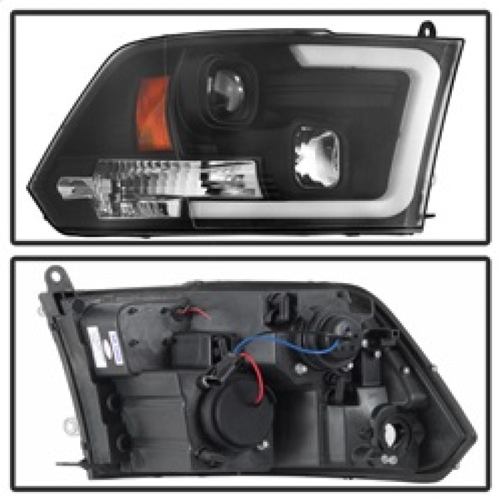 Spyder 09-16 Dodge Ram 1500 Version 2 Headlights Light Bar DRL Black PRO-YD-DR09V2-LBDRL-BK - Bull Strap