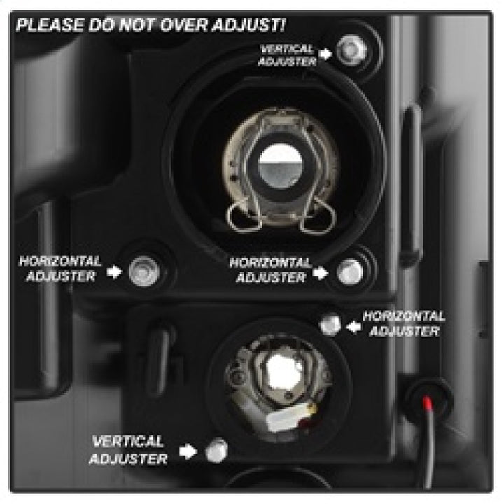 Spyder 11-16 Ford F-250/F-350 V2 Projector Headlights - Light Bar DRL - Chrome PRO-YD-FS11V2-LB-C - Bull Strap