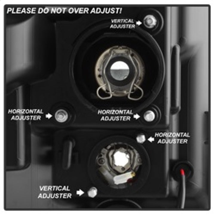 Spyder 11-16 Ford F-250/F-350 V2 Projector Headlights - Light Bar DRL - Chrome PRO-YD-FS11V2-LB-C - Bull Strap