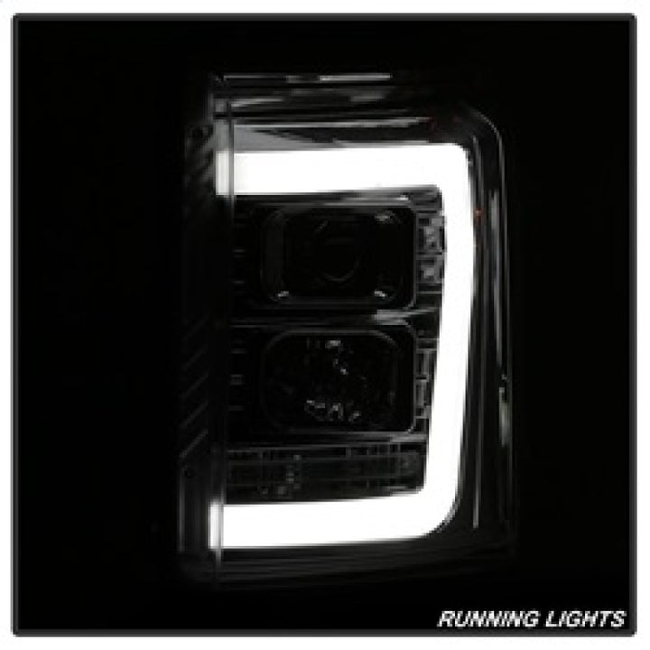 Spyder 11-16 Ford F-250/F-350 V2 Projector Headlights - Light Bar DRL - Chrome PRO-YD-FS11V2-LB-C - Bull Strap