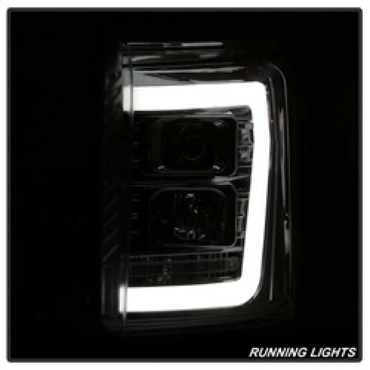 Spyder 11-16 Ford F-250/F-350 V2 Projector Headlights - Light Bar DRL - Chrome PRO-YD-FS11V2-LB-C - Bull Strap