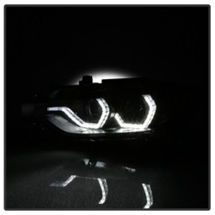 Spyder 12-14 BMW F30 3 Series 4DR Projector Headlights - LED DRL - Black (PRO-YD-BMWF3012-DRL-BK) - Bull Strap